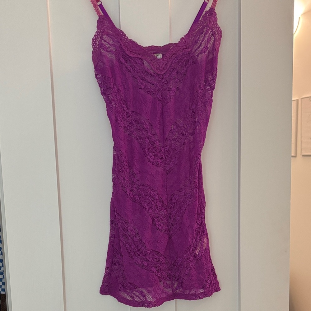 Free People Vibrant Purple Lace Camisole